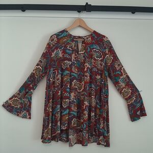 UMGEE Blouse Paisleyish Floral maroon